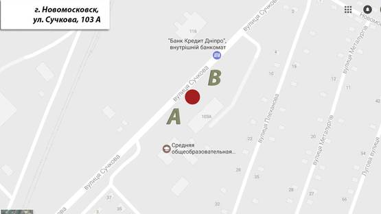 Схема рекламной плоскости по адресу ул. Сучкова, 103-а, клуб Кирова, Борд 3х6, расположен на главной транспортной артерии города - ул. Сучкова. Рядом находится пожарная станция, школа, клуб Кирова, магазин, поворот дороги в самый населенный микрорайон - Кулебовка. Схема рекламной плоскости по адресу ул. Сучкова, 103-а, клуб Кирова, Борд 3х6, расположен на главной транспортной артерии города - ул. Сучкова. Рядом находится пожарная станция, школа, клуб Кирова, магазин, поворот дороги в самый населенный микрорайон - Кулебовка.