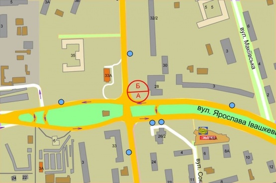 Схема рекламной плоскости по адресу Ивашкевича / Вышгородская