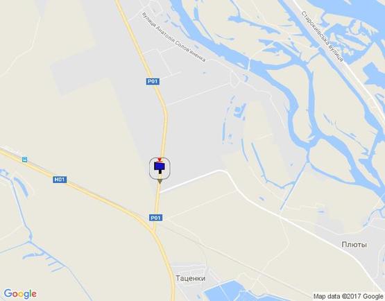 Схема рекламної площини за адресою Конча-Заспа, траса Р-02, км 35+330 ліво, поворот до  котедж. містечка "Плютово", м. Українка, перед АЗС "БРСМ"