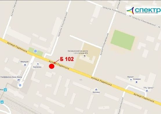 Схема рекламной плоскости по адресу проспект Володимирський, 119