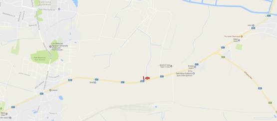 Схема рекламной плоскости по адресу Обїздна М-06, Підїзд до м.Львова, біля гот. Древній Град в сторону Львова (верхній)