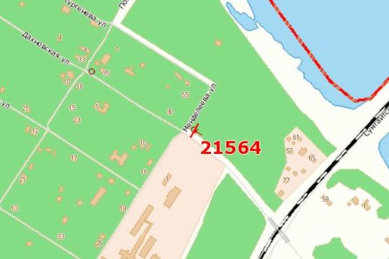 Схема рекламної площини за адресою Дахнівська вул. - Менделєєва вул. Схема рекламної площини за адресою Дахнівська вул. - Менделєєва вул.