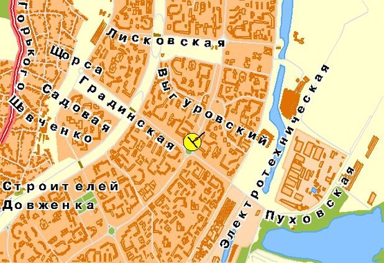 Схема рекламної площини за адресою Маяковского пр-т 63/12, пересечение с ул.Сабурова, в центр