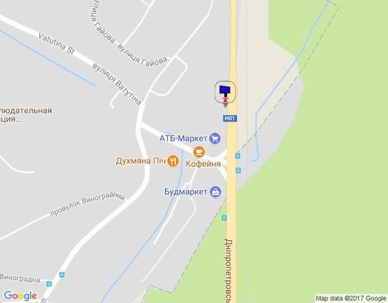 Схема рекламної площини за адресою Дніпровське шосе, поворот на с. Лісники, траса Н-01 "Київ-Знам'янка", км 20+680 право