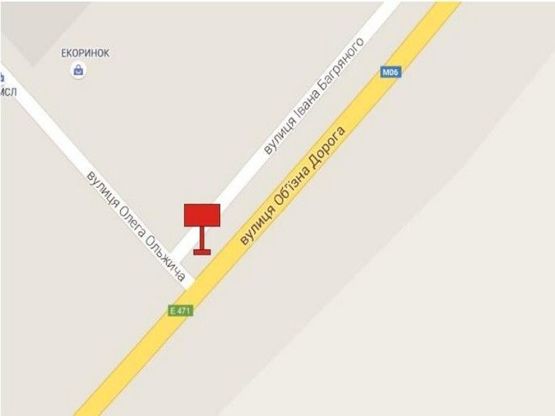 Схема рекламної площини за адресою вул. Ольжича, Епіцентр