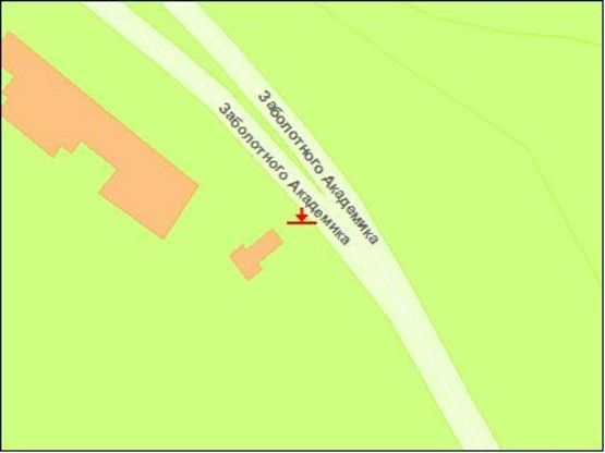 Схема рекламної площини за адресою Заболотного ул., 565м от ул. Ак. Лебедева в напр. от Одесской пл Схема рекламної площини за адресою Заболотного ул., 565м от ул. Ак. Лебедева в напр. от Одесской пл