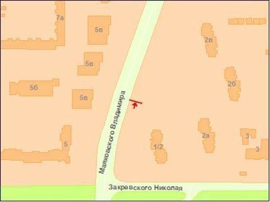 Схема рекламної площини за адресою Маякoвськoгo пр., 5