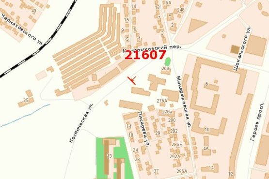 Схема рекламної площини за адресою Космічна вул., 9 Схема рекламної площини за адресою Космічна вул., 9