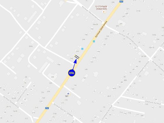 Схема рекламной плоскости по адресу ул. Шевченко 236 (сторона Б)