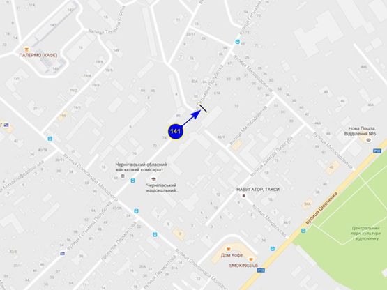 Схема рекламної площини за адресою ул. Гетьмана Полуботка 59