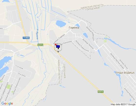 Схема рекламной плоскости по адресу смт. Гостомель, траса М-07 Київ-Ковель, км 22+050 право, вул. Кулішова, 13