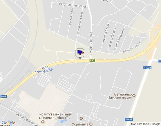 Схема рекламної площини за адресою смт. Глеваха, траса М-05 Київ-Одеса, км 27+430 право