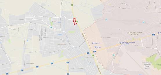 Схема рекламной плоскости по адресу Об'їзна М-10, З.О. м. Львова, Рудно 3 км, в сторону Епіцентра (нижній)