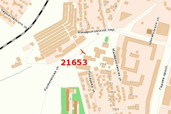 Схема рекламної площини за адресою Космічна вул., 9 Схема рекламної площини за адресою Космічна вул., 9