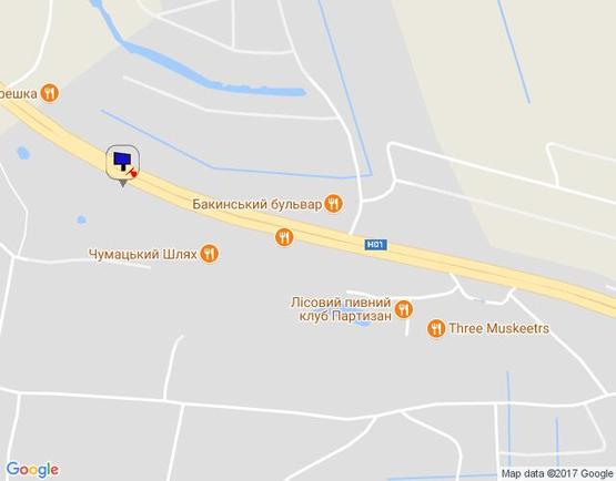 Схема рекламної площини за адресою Новообухівська траса, возле ресторана "Чумацький шлях", км 27+850 право