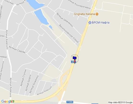 Схема рекламної площини за адресою смт. Глеваха, траса М-05 Київ-Одеса, км 26+030 ліво Схема рекламної площини за адресою смт. Глеваха, траса М-05 Київ-Одеса, км 26+030 ліво