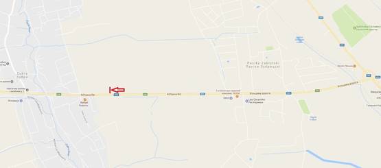 Схема рекламной плоскости по адресу Обїздна М-06, Київ-Чоп, біля гот. Рафаель в сторону ТРЦ King Cross Leopolis 2 (правий)