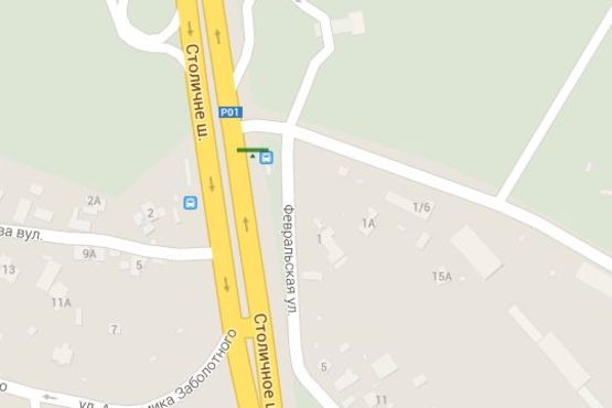 Схема рекламної площини за адресою Столичне шосе - Академіка Заболотного вул.,  80м от поворота (площина зліва: в'їзд в місто) Схема рекламної площини за адресою Столичне шосе - Академіка Заболотного вул.,  80м от поворота (площина зліва: в'їзд в місто)