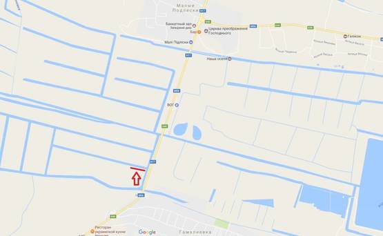 Схема рекламної площини за адресою Об'їзна М-06, Київ-Чоп, перед с.Гамаліївка перед АЗС WOG в сторону Київа (лівий)