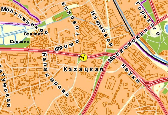 Схема рекламної площини за адресою Краснозвездный пр-т 190, к Московской пл., в центр