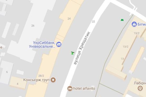 Схема рекламной плоскости по адресу Хрещатик вул., 26 (магазин "Цифрове фото", "Територія твоєї техніки")