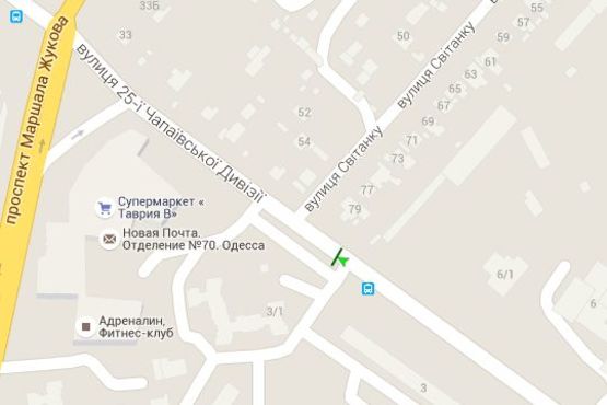 Схема рекламной плоскости по адресу Інглезі вул. (25-ої Чапаєвської Дивізії вул.), 3