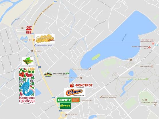 Схема рекламної площини за адресою Набережна ім.В.Стефаника