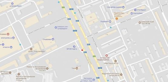 Схема рекламной плоскости по адресу Богатырская / Кургузова 1-а, 1,5км от Днепроводской, в направлении Межигорья