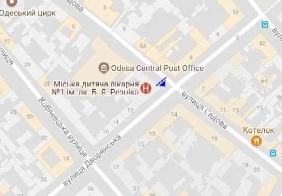 Схема рекламной плоскости по адресу Садовая ул. №12 угол Дворянской ул. В5