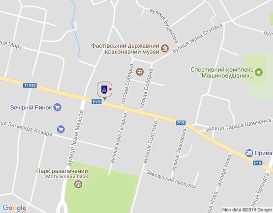 Схема рекламной плоскости по адресу г.Фастов, перекресток ул. Интернациональной и ул. Соборной