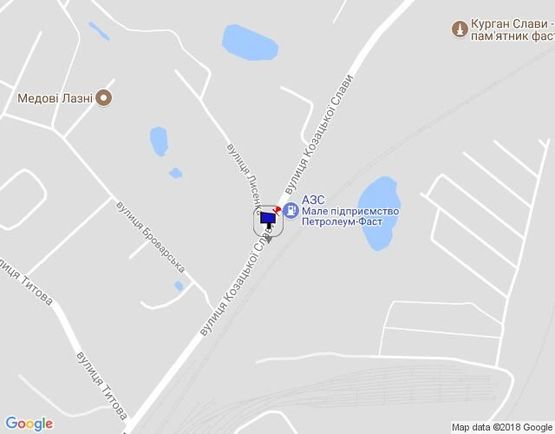 Схема рекламной плоскости по адресу г.Фастов, ул.Щербакова, 25