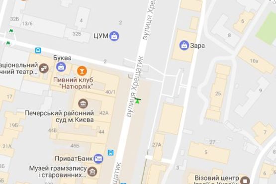 Схема рекламной плоскости по адресу Хрещатик вул., 27 (магазин "Grand Gallery")  (№1)