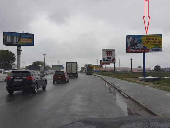 Схема рекламної площини за адресою Большая окружная 4х8 м 1050 м.до Жилянского моста