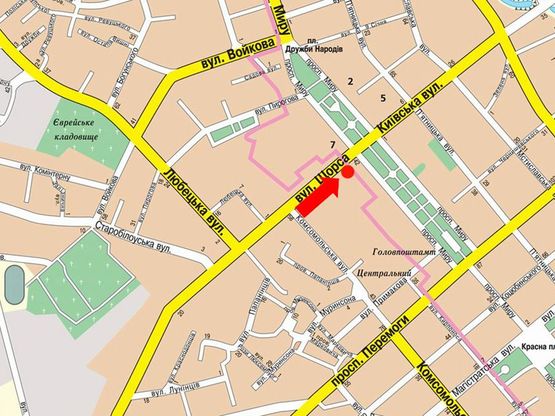 Схема рекламной плоскости по адресу ул Мазепы, 4, маг Кабани (сторона А)