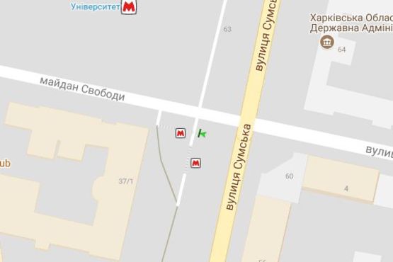 Схема рекламної площини за адресою Свободи пл. - Сумська вул., 37 (№5) Схема рекламної площини за адресою Свободи пл. - Сумська вул., 37 (№5)