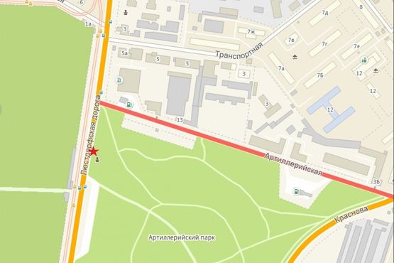 Схема рекламной плоскости по адресу Люстдорфская дорога / Артиллерийский парк / Мемориал