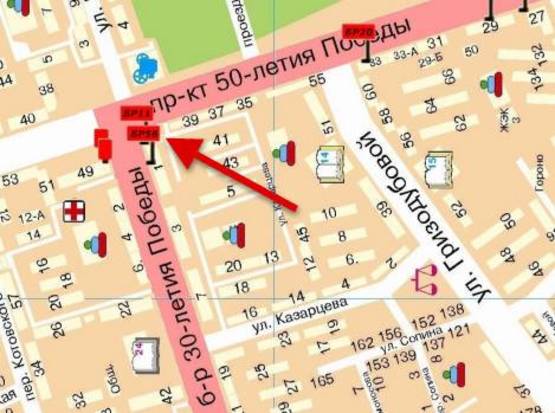 Схема рекламної площини за адресою Бульвар 30лет Победы 1                                     (Елена ) Схема рекламної площини за адресою Бульвар 30лет Победы 1                                     (Елена )