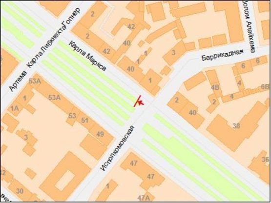 Схема рекламної площини за адресою пр.К.Маркса - ул. Баррикадная, скроллер 3,14х2,32 Схема рекламної площини за адресою пр.К.Маркса - ул. Баррикадная, скроллер 3,14х2,32