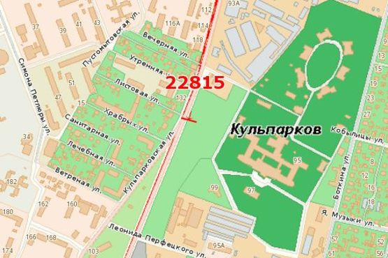 Схема рекламної площини за адресою Кульпарківська вул., 95 (з центру)