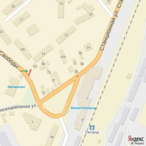 Схема рекламної площини за адресою просп.Свободи,67(навпроти Автовокзалу), напрям-пл.Кірпи