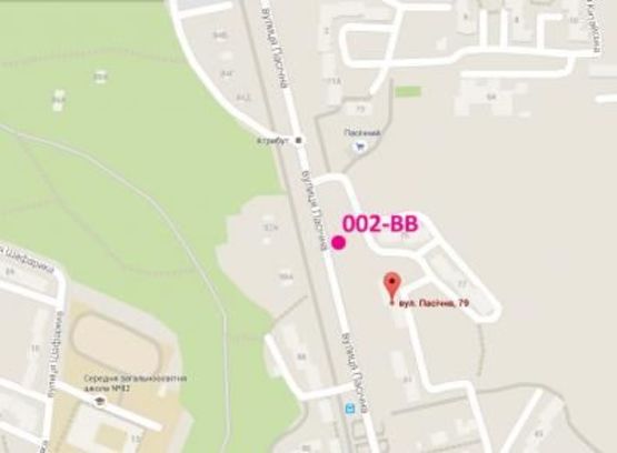 Схема рекламной плоскости по адресу вул. Пасічна, 79(Lv090) Схема рекламной плоскости по адресу вул. Пасічна, 79(Lv090)