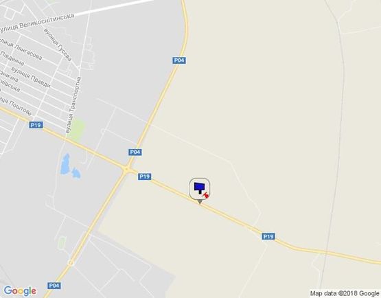 Схема рекламной плоскости по адресу г.Фастов,  ул.Якубовского, выезд, въезд на Киев