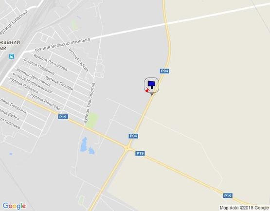 Схема рекламної площини за адресою г.Фастов,  Кольцевая дорога, 500 м до клумбы ул.Якубовского, на Киев