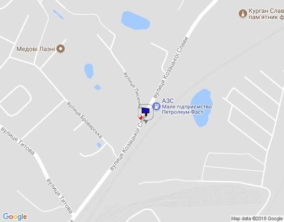 Схема рекламної площини за адресою г.Фастов, ул.Щербакова, 25