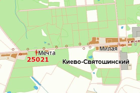 Схема рекламной плоскости по адресу Київ - Житомир (в напр. Житомира)