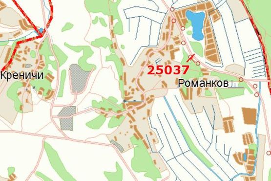 Схема рекламної площини за адресою Київ - Обухів, 14км + 700м від Києва (в напр. Києва)