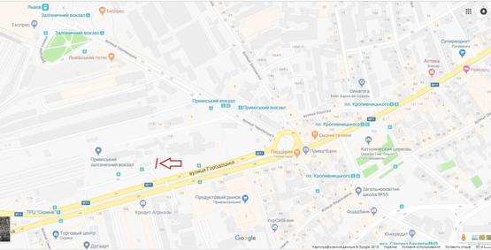 Схема рекламної площини за адресою Приміський Вокзал м. Львова (120 м до ТЦ СКРИНЯ) місце №1 Схема рекламної площини за адресою Приміський Вокзал м. Львова (120 м до ТЦ СКРИНЯ) місце №1