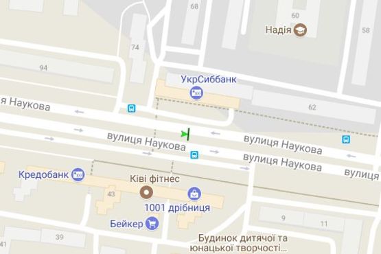 Схема рекламної площини за адресою Наукова вул., 64-а (призма) (до вул. Стрийської) Схема рекламної площини за адресою Наукова вул., 64-а (призма) (до вул. Стрийської)