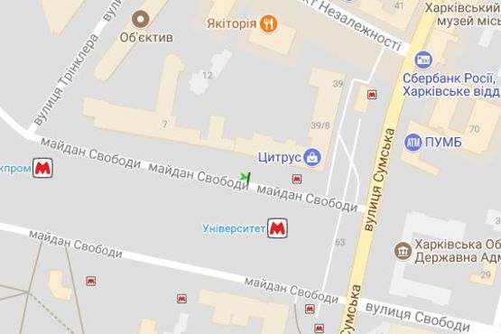 Схема рекламной плоскости по адресу Свободи пл., №6 Схема рекламной плоскости по адресу Свободи пл., №6