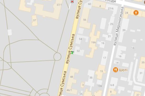 Схема рекламной плоскости по адресу Сумська вул., 52 (4) Схема рекламной плоскости по адресу Сумська вул., 52 (4)